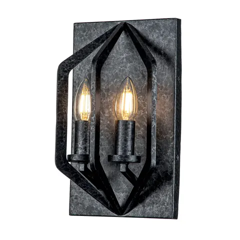 Lampa ścienna kinkiet Vanguard QZ-VANGUARD2-OK Elstead Lighting 2xE14 40 W Stal Postarzana czerń