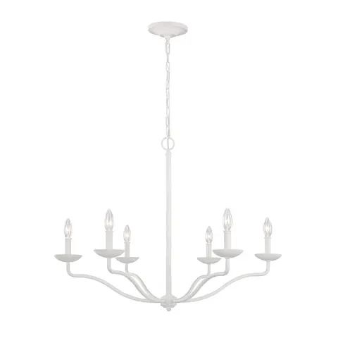 Lampa wisząca Żyrandol Annie FE-ANNIE6-PSW Elstead Lighting 6xE14 40 W Stal Białe