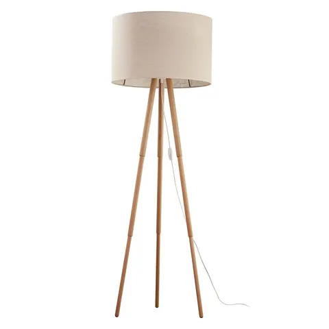 Lampa podłogowa TOKYO 5284 TK Lighting 1xE27 15W Tkanina Len naturalny