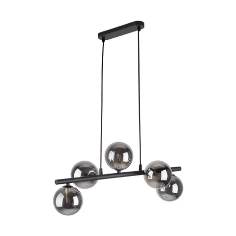 Lampa wisząca do wnętrz w loftowym stylu, pięć kulistych kloszy, idealna nad stół ESTERA BLACK 5xG9 - 6707