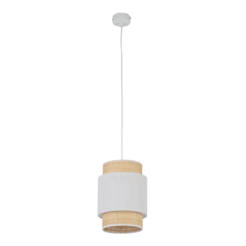 Lampa wisząca BOHO 5652 TK Lighting 1xE27 15W Tkanina + rafi Biały / słomkowy