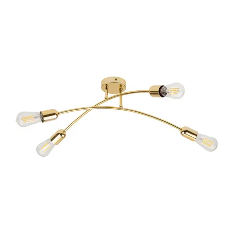 4-punktowa, złota lampa sufitowa bez kloszy do sypialni w stylu glamour HELIX GOLD 4xE27 - 4688