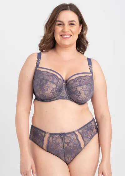 Samanta - Biustonosz Mila A911 antracytowy miękki 65I Fioletowy