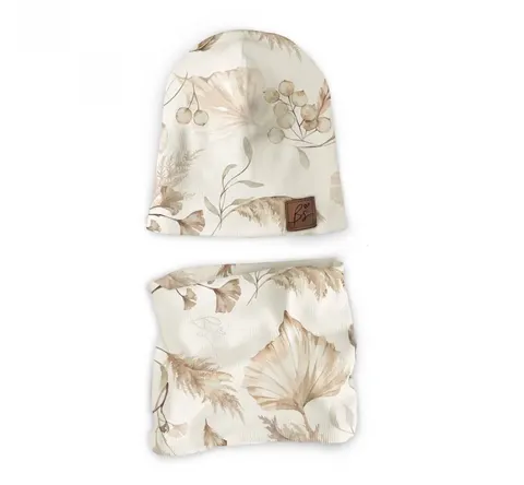 Komplet prążkowany czapka i komin Boho XS BabySteps