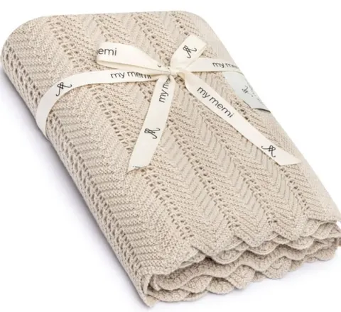 Bambusowy kocyk light beige 80x100 feather / My Memi