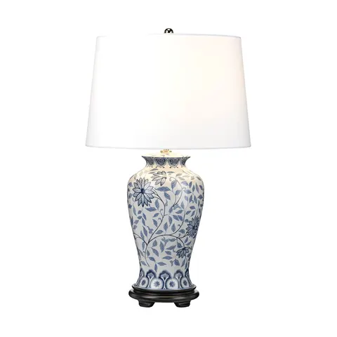 Lampa stołowa Ying DL-YING-TL Elstead Lighting 1x60 W E27 Niebieski/Biały