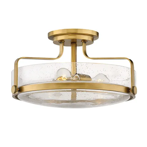 Lampa sufitowa Średni półplafon Harper HK-HARPER-SFM-HB-CS Elstead Lighting 3x60 W E27 Stary mosiądz