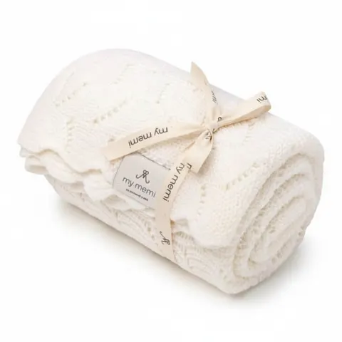 Otulacz z wełny merino 100% cream premium collection / My Memi