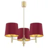 Lampa wisząca Żyrandol Ponte Plus 6266 Argon 3xE27 15W Stal Mosiądzowana, Czerwony