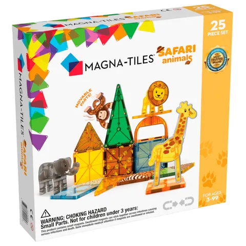 Klocki Magnetyczne Safari Animals 25 el. MAGNA-TILES