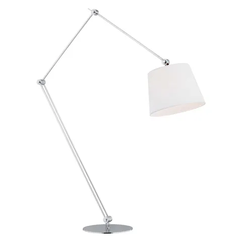 Lampa Podłogowa Zakyntos Bis 3953 Argon 1xE27 15W Stal Chromowana, Biały