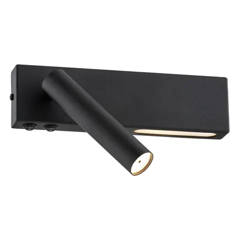 Lampa ścienna Kinkiet Jasper 1035 Argon 1xG9 + LED 6WLED + 4,5W Stal Lakierowana, Czarny