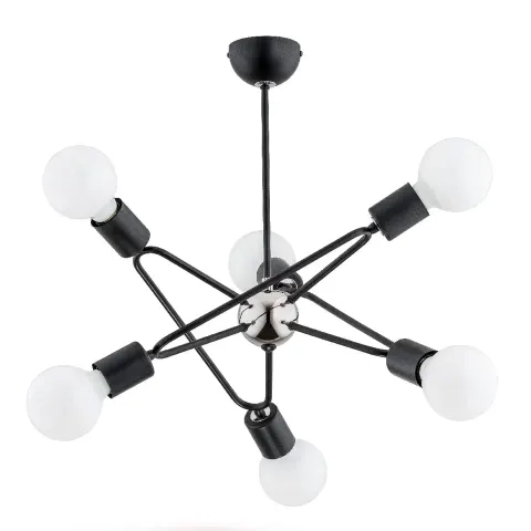 Lampa sufitowa Bari 27696 Alfa 6xE27 LED Metal Czarny - Chrom