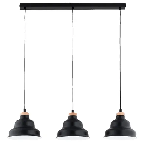 Lampa wisząca Bałwanek 62496 Alfa 3xE27 LED Metal/Drewno