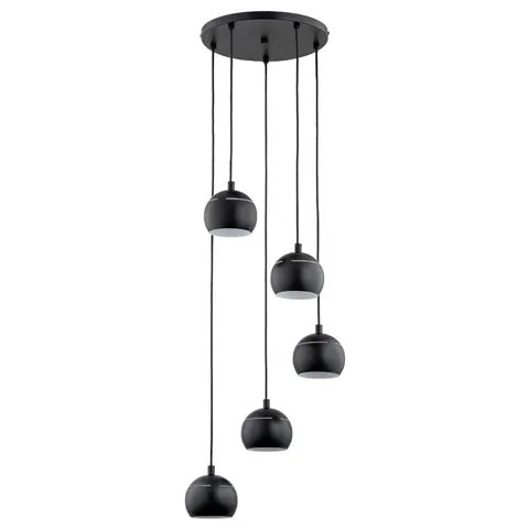 Lampa wisząca Plus 63146 Alfa 5xE14 LED Metal Czarny + Biały