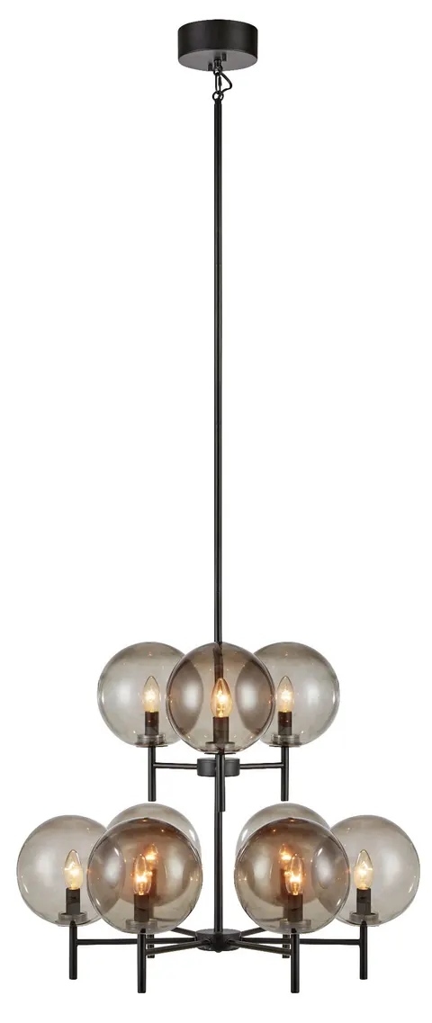 Lampa wisząca Crown 107921 Markslojd 9xE14 20W Metal Czarny