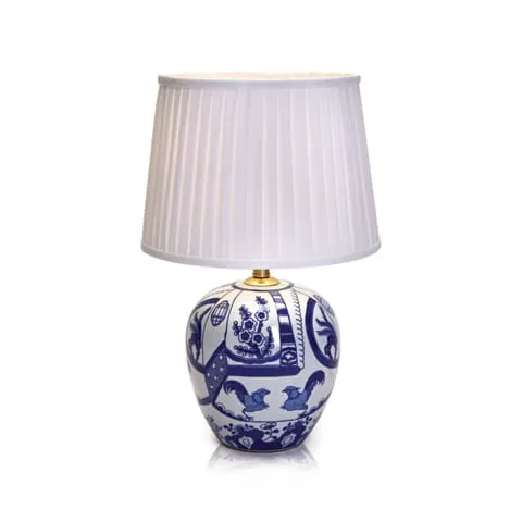 Lampa stojąca stołowa Göteborg 105000 Markslojd 1xE27 60W Niebieski Biały