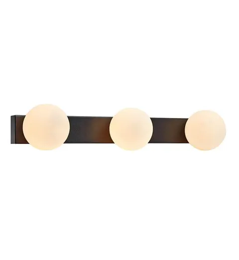 Lampa ścienna kinkiet czarny w stylu skandynawskim białe klosze szklane kule MarkSlojd 107205 Mini 3xG9 50cm