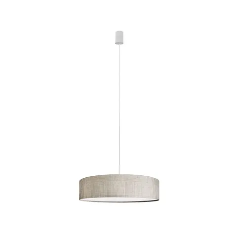 Lampa wisząca do sypialni szary okrągły abażur z białym spodem Nowodvorski 8946 Turda Gray III 3xE27 50cm x 110cm
