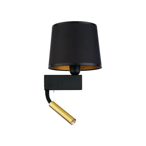 Kinkiet ścienny CHILLIN 8213 Nowodvorski Lighting czarno-złoty klosz tkaninowy 1xE27 1xG9