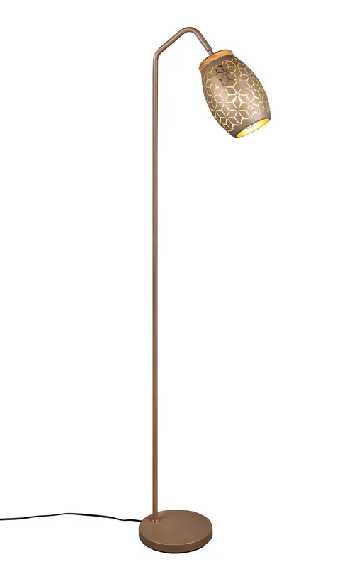 Lampa stojąca podłogowa BIDAR R41571065 RL 1x10W E27 Metal Brązowy