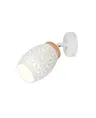 Lampa ścienna kinkiet BIDAR R81571731 RL 1x10W E14 Metal Biały/Drewno jasne i ciemne