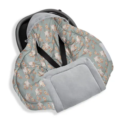 Otulacz kocyk do fotelika samochodowego Vintage Animals Sky Blue Sleepee
