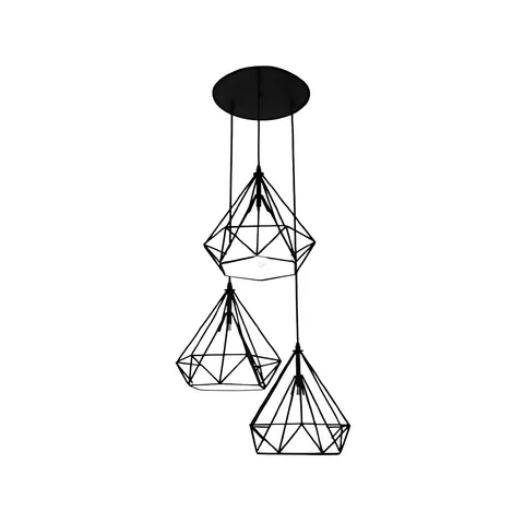 Lampa wisząca Diamond ABIGALI-CHNR3-E27 Abigali 3xE27 Metal Czarny