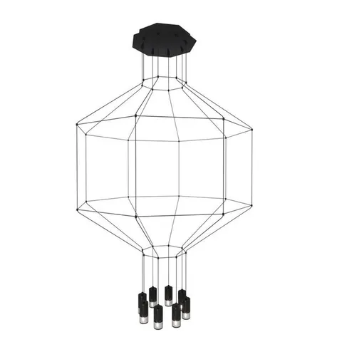 Lampa wisząca Linea XT080-8P Step into Design 8xG9 5W Metal Czarny