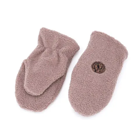 Rękawice do wózka zimowe Teddy Dusty Pink Makaszka