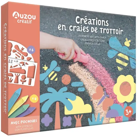 Zestaw artystyczny z kredą i szablonami Auzou