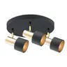 Plafon Doria 6006 Argon 3xE27 15W Stal Lakierowana/ Stal Mosiądzowana, Czarny / El