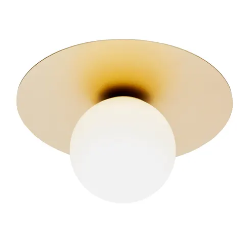 Plafon Spello 8262 Argon 1xE14 7W Szkło/ Stal Lakierowana, Opal Mat/ Złoty