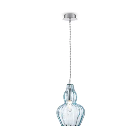 Lampa Wisząca Szklana Maytoni MOD238-PL-01-BL Eustoma E14 16cm x 140cm błękitny klosz