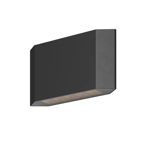 Grafitowy foremny płaski kinkiet zewnętrzny Maytoni O412WL-L8GF3K Pull LED 8W 3000K IP54