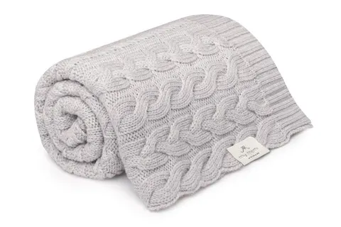Kocyk WARKOCZ z wełny merino 100% light grey My Memi