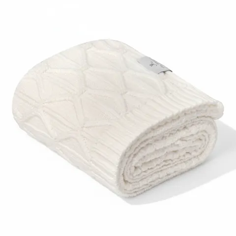 Ciepły kocyk ze 100% wełny merino Cream WAVE My Memi