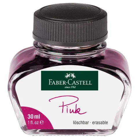 Atrament FABER-CASTELL wymazywalny - różowy - 30 ml