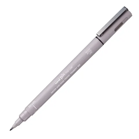 Cienkopis pędzelkowy UNI PIN-200 Brush - jasnoszary
