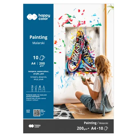 Blok malarski A4 HAPPY COLOR Młody Artysta - 200 g/m² - 10 ark.
