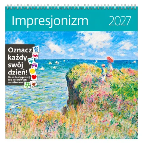 Kalendarz ścienny 2027 HELMA 365 z naklejkami - Impresjonizm