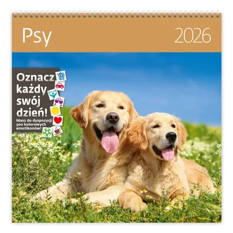 Kalendarz ścienny 2027 HELMA 365 z naklejkami - Psy