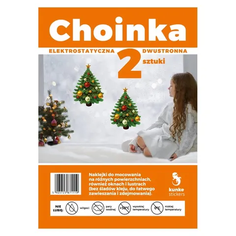 Choinka elektrostatyczna dwustronne KUNKE Stickers - 2 sztuki