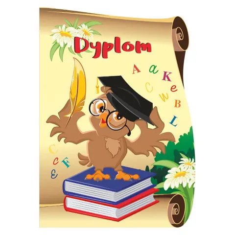 Dyplom SOWA NAPISY opk 10 szt A4 250g/m2 dyplomy dla dzieci