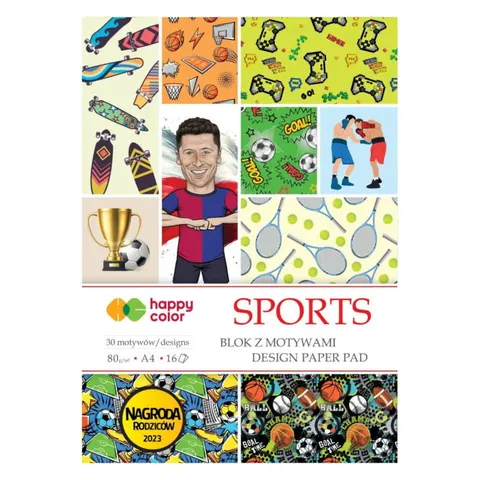 Blok z motywami A4 HAPPY COLOR Sports - 80 g/m² - 16 ark.