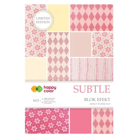 Blok z motywami efekt A4 HAPPY COLOR Subtle - 170-220 g/m² - 10 ark.