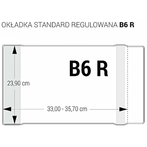 Okładka regulowana B6 BIURFOL - bezbarwna - 239 × 330-357 mm - 1 szt.