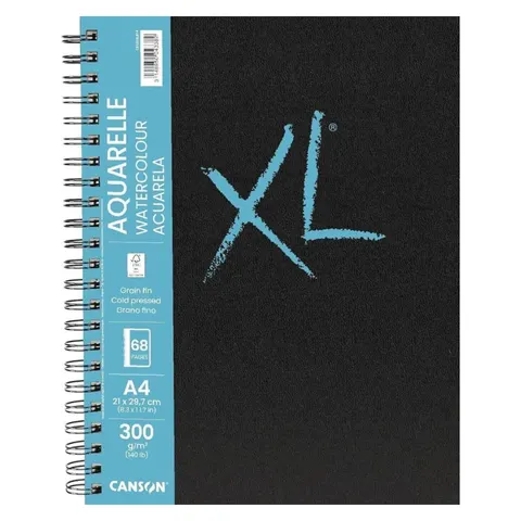 Blok do akwareli na spirali A4 CANSON XL Aquarelle - 300 g/m² - 34 ark.