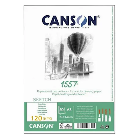 Blok szkicowy A3 CANSON 1557 - 120 g/m² - 50 ark.