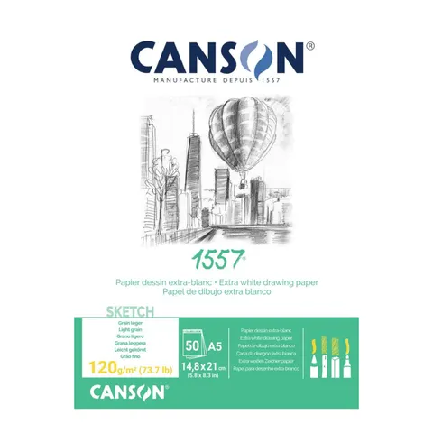 Blok szkicowy A5 CANSON 1557 - 120 g/m² - 50 ark.